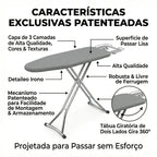 Tábua de Passar Roupas 360° – Giratória, Face Dupla e 8 Níveis de Altura