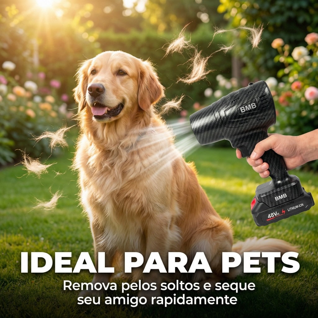 Soprador Turbo AirForce 48V™ | Portátil, Recarregável e com 2 Baterias para Limpeza Pesada