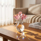 RosaEterna - Rosa de Cristal Decorativa em Vaso